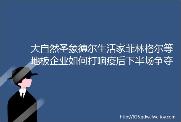 大自然圣象德尔生活家菲林格尔等地板企业如何打响疫后下半场争夺战